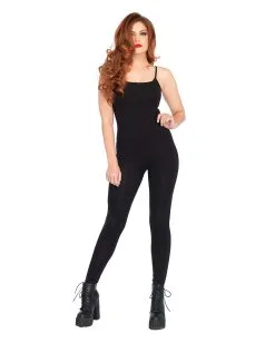 Basic Catsuit Schwarz Mit Dünnen Trägern