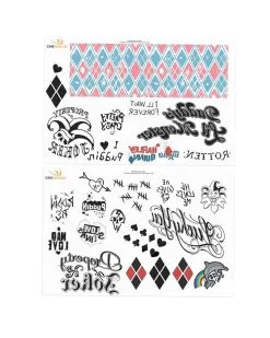 Birds Of Prey - Harley Quinn Tattoo Set 40 Stück -Halloween Make up Verkäufe birds of prey harley quinn klebe tattoo set 40 stueck birds of prey harley quinn temporary tattoo set 40 pcs 50275 1