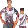 Blutiges Cyborg T-Shirt -Halloween Make up Verkäufe blutiger android tshirt science fiction kaempfer kostuem bloody cyber verkleidung 28700