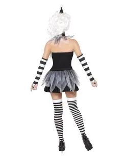 Circus Sinister Pierrot Damen Kostüm -Halloween Make up Verkäufe circus sinister pierrot damen kostuem finsterer harlekin verkleidung horrorclown halloweenkleid 20994 3