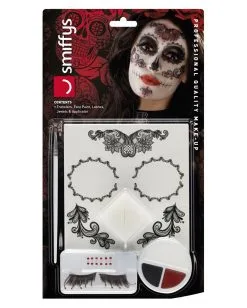 Day Of The Dead Glamour Make-Up Kit -Halloween Make up Verkäufe day of the dead glamour make up kit tag der toten schmink set sugar skull halloween makeup 35793 7