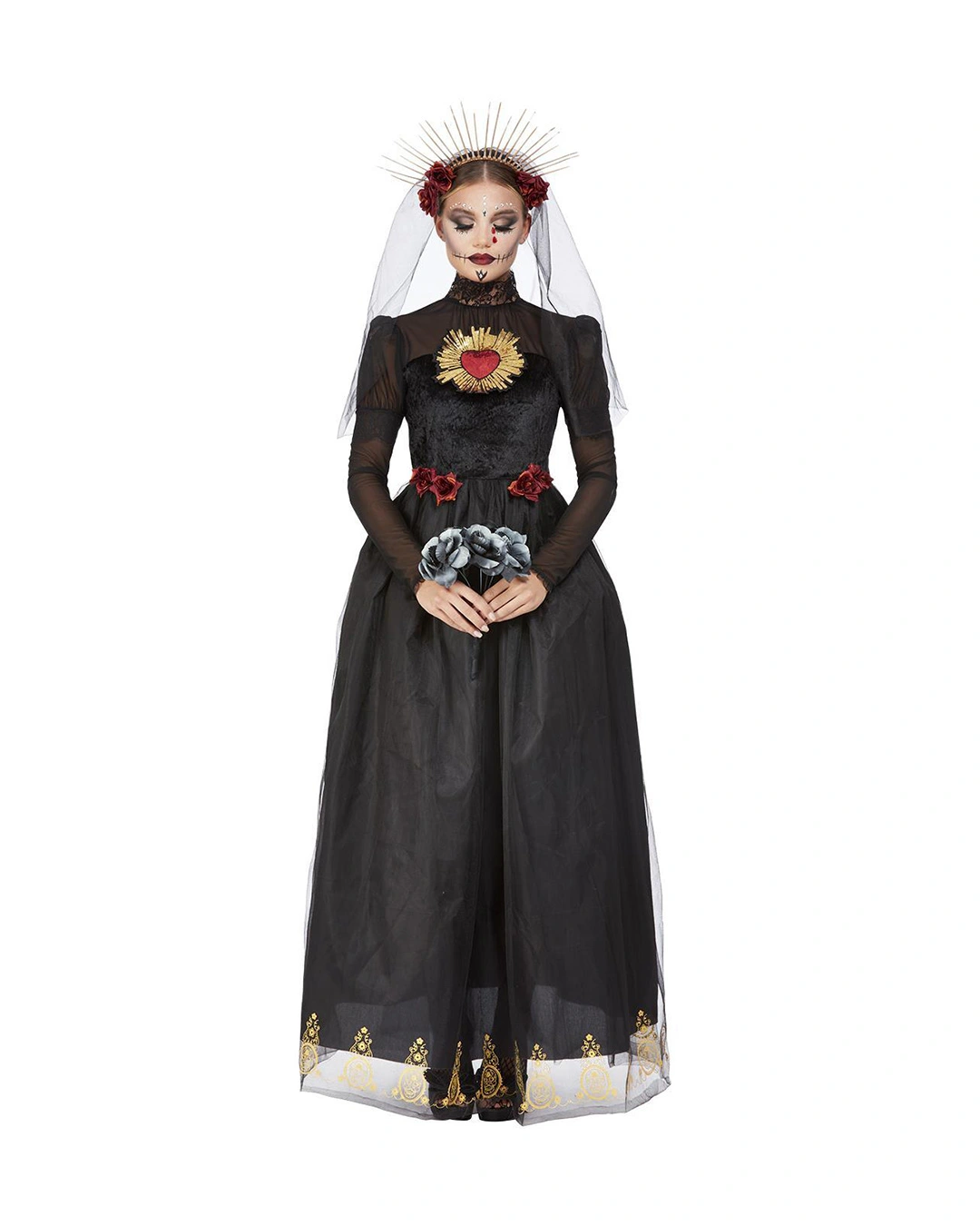 Day Of The Dead Sacred Heart Bride Damen Kostüm 4 Day Of The Dead Sacred Heart Bride Damen Kostüm – Bild 2