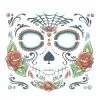 Day Of The Dead Skull Face Tattoo -Halloween Make up Verkäufe day of the dead skull face tattoo klebetatowierung fuerr das gesicht 23679