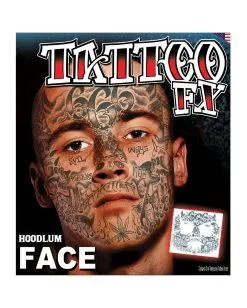 Face Tattoo Gangster -Halloween Make up Verkäufe face tattoo gangster gesichtstattoo zum aufkleben hoodlum make up 37667 2