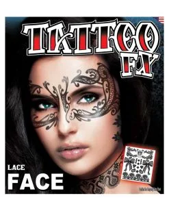 Face Tattoo Set Spitze -Halloween Make up Verkäufe face tattoo spitze gesichtstattoo zum aufkleben venezianisches make up 37663 2