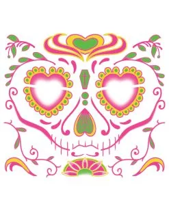 Face Tattoo Sugar Skull Weiblich