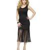 Schwarzes Fransenkleid Mix & Match -Halloween Make up Verkäufe fransen kleid schwarz karnevalkleid faschingskleid finge woman dress black 25793