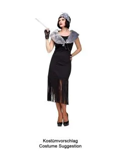 Schwarzes Fransenkleid Mix & Match -Halloween Make up Verkäufe fransen kleid schwarz karnevalkleid faschingskleid finge woman dress black 25793 3