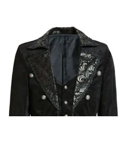 Gothic Vampir Piratenmantel -Halloween Make up Verkäufe gothic vampir piraten mantel gothic samtmantel schwarzer herrenmantel 54312 07