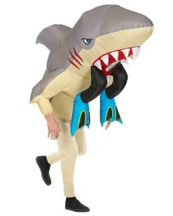 Hai-Alarm Aufblaskostüm -Halloween Make up Verkäufe hai alarm aufblaskostuem hai attacke aufblaskostuem hai attack blow up costume 39700 04