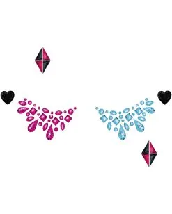 Harlekin Superheldin Make-Up Aufkleber -Halloween Make up Verkäufe harlekin superheldin make up aufkleber harlequin superheroine make up sticker weiblicher boesewicht schminke 53179 2