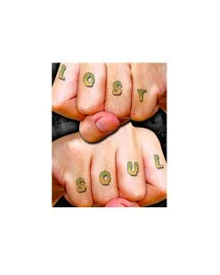 Klebetattoo Set Für Die Finger - Sätze -Halloween Make up Verkäufe klebetattoo set fuer die finger temporary tattoos knuckles phrases 37646 2
