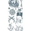 Klebetattoo Set Mit Piraten Motiven -Halloween Make up Verkäufe klebetattoo set mit piraten motiven totenkopf tattoos zum aufkleben 37644