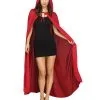 Roter Kapuzen Umhang Unisex -Halloween Make up Verkäufe roter kapuzen umhang roter umhang mit kapuze red hooded cape 39578 01