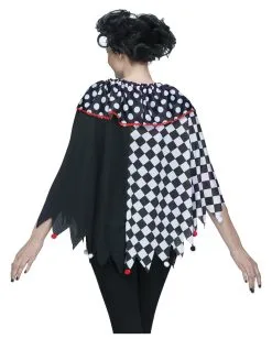 Schwarz Weißer Clowns Poncho One Size -Halloween Make up Verkäufe schwarz weisser clown poncho halloween und faschingskostuem ponchos 37565