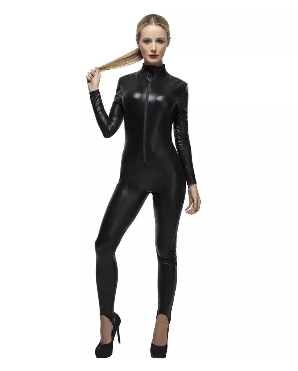 Schwarzer Kunstleder Catsuit 3 Schwarzer Kunstleder Catsuit