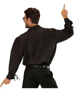 Schwarzes Rüschenhemd Mit Knöpfen -Halloween Make up Verkäufe schwarzes rueschenhemd mit knoepfen zorro hemd piratenhemd seeraeuberhemd 25594 2