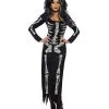 Elegantes Skelett Schlauchkleid -Halloween Make up Verkäufe schwarzes schlauchkleid mit skelett motiv skeleton tube dress bild1 23898
