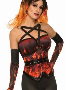 Sexy Feuerteufel Korsett -Halloween Make up Verkäufe sexy feuerteufel korsett sexy flammenteufel korsett sexy fire devil corset 38977 02