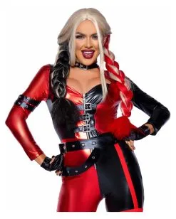Sexy Harley Catsuit Kostüm -Halloween Make up Verkäufe sexy harley catsuit kostuem sexy harley catsuit costume erotischer harley quinn bodysuit 53711 3