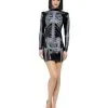 Sexy Skelett Kleid -Halloween Make up Verkäufe sexy skelett kleid schwarzes kleid mit 3d skelett druck skelett damenkostuem 23886