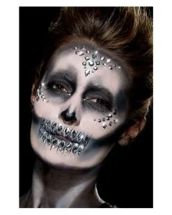Silberne Edelsteine Eckig 100 St. -Halloween Make up Verkäufe silberne edelsteine eckig 100 stueck selbstklebende make up glitzersteine dekosteine fuer schminke 35824 2