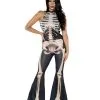Skelett Damenkostüm 2-teilig -Halloween Make up Verkäufe skelett damenkostuem 2 teilig knochenhose skeleton costume 37935