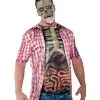 Skelett Oberkörper Shirt Mit Gedärmen -Halloween Make up Verkäufe skelett oberkoerper shirt mit gedaermen horrorshirt fuer halloween 23082 front