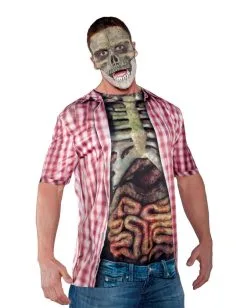 Skelett Oberkörper Shirt Mit Gedärmen