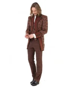 Steampunk Aristokrat Herren Mantel Braun -Halloween Make up Verkäufe steampunk aristokrat herren mantel braun steampunk aristocrat mens coat brown steampunk mantel 39105 3