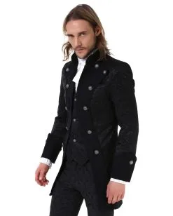 Steampunk Aristokrat Herren Mantel Schwarz -Halloween Make up Verkäufe steampunk aristokrat herren mantel schwarz steampunk aristocrat mens coat black steampunk mantel 39106 2