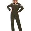 Top Gun Jet Pilot Damen Kostümanzug -Halloween Make up Verkäufe top gun jet pilot damen kostuemanzug top gun womens pilot jumpsuit kampfjet pilot airforce verkleidung 54387 2