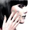 Totenkopf Fingernägel 12 St. -Halloween Make up Verkäufe totenschaedel fingernaegel schwarz weisse totenkopf fingernaegel skull fingernails self adhesiv 36693 01 1