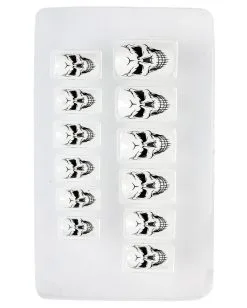 Totenkopf Fingernägel 12 St. -Halloween Make up Verkäufe totenschaedel fingernaegel schwarz weisse totenkopf fingernaegel skull fingernails self adhesiv 36693 02 1