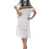 Totenschädel Senorita Kostüm -Halloween Make up Verkäufe totenschaedel senorita kostuem totenkopf senorita kostuem die de los muertos costume 38741 01