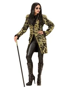 Venezianischer Damenfrack Gold-schwarz -Halloween Make up Verkäufe venezianischer damenfrack gold schwarz kostuemuniform fuer frauen bild3 27471