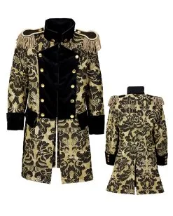 Venezianischer Frack Schwarz-gold -Halloween Make up Verkäufe venezianischer piratenfrack gold schwarz parade coat gold black bild4 27154