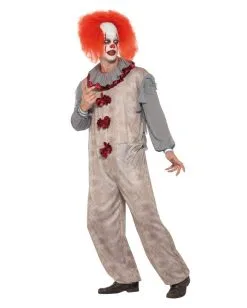 Vintage Horror-Clown Kostüm -Halloween Make up Verkäufe vintage horror clown kostuem killerclown verkleidung halloween evil clown costume 35776 2