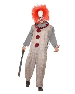 Vintage Horror-Clown Kostüm -Halloween Make up Verkäufe vintage horror clown kostuem killerclown verkleidung halloween evil clown costume 35776 3