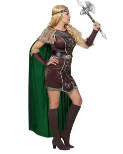Wikingerin Damenkostüm Mit Umhang -Halloween Make up Verkäufe wikingerin damenkostuem mit umhang 38124 02