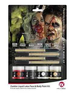 Zombie Flüssig Latex / 4-farbiges Set -Halloween Make up Verkäufe zombie fluessig latex 4 farbig liquid latex make up kit 4 colors zombie make up 36638 01c